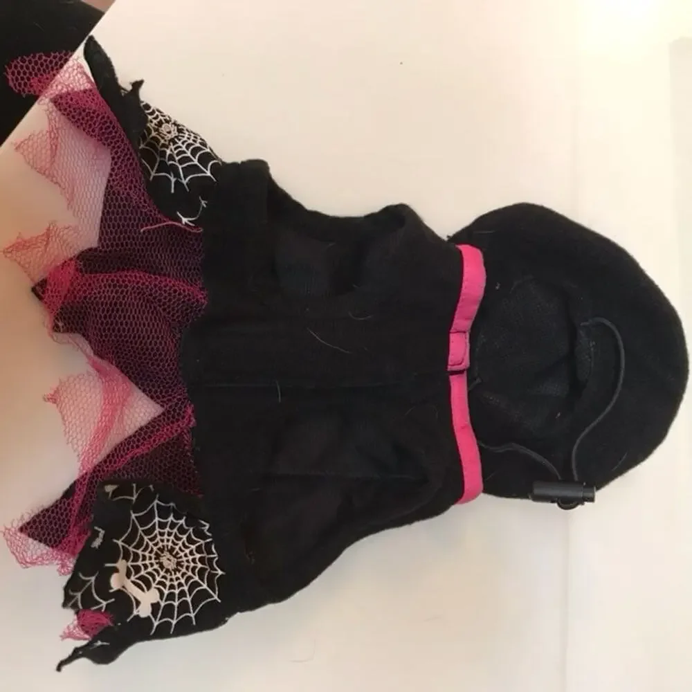 Spooky Diva Witch Halloween Pet Dog Costume Dress Set 🧙‍♀️🧹✨